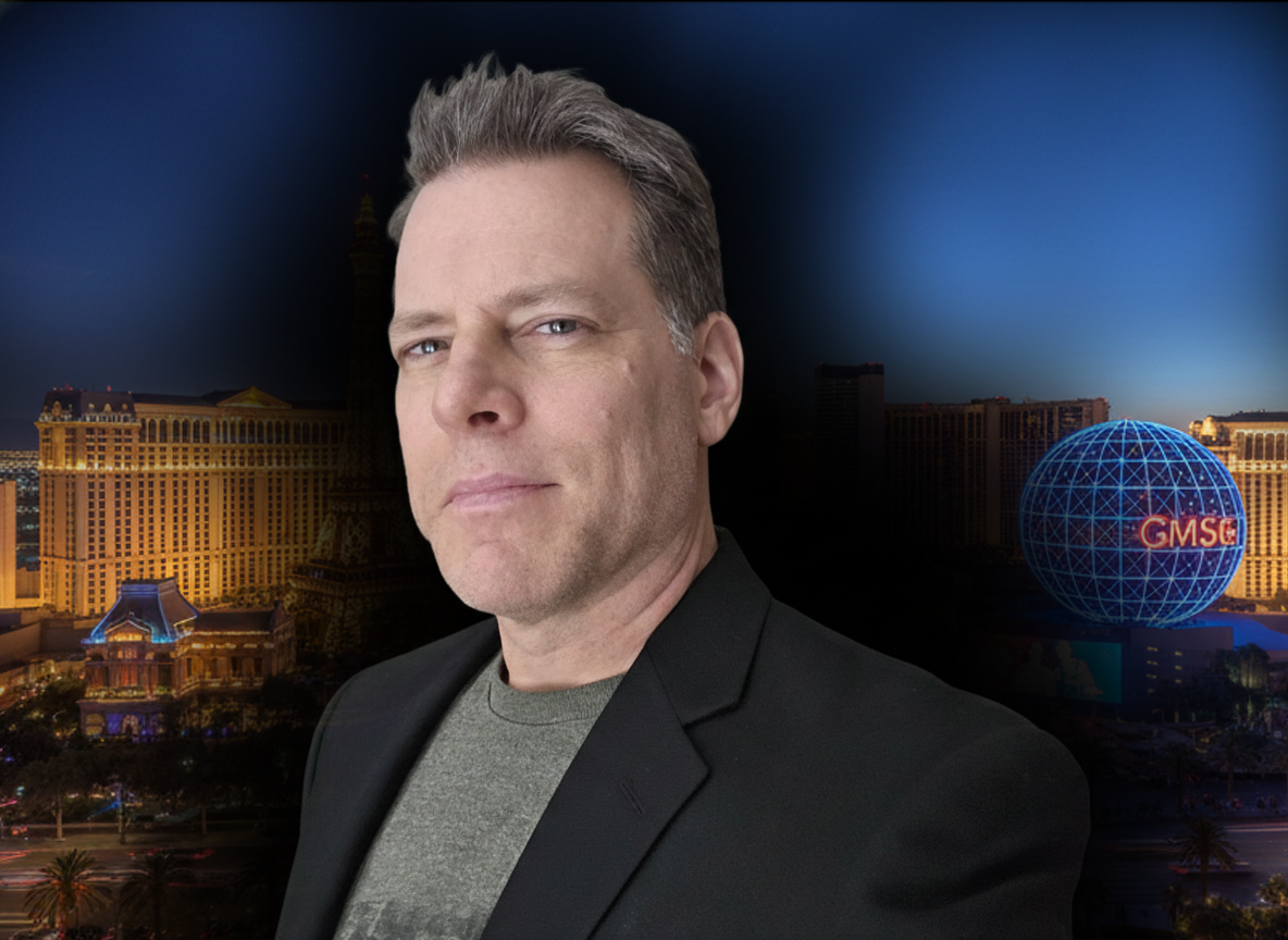 Shandon L. Guthrie, Ph.D., in front of the Las Vegas skyline